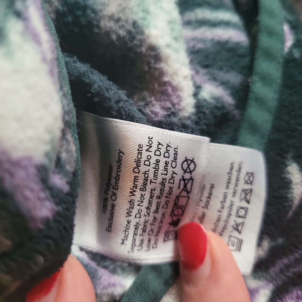 Eddie Bauer Fleece 1/4 Snap Mountain Print Pull-Over Sz M - Picture 6 of 6